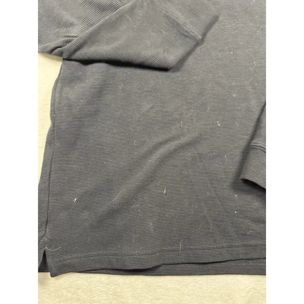 Denim & Flower Ricky Singh Mens M Black Textured Long Sleeve Crewneck